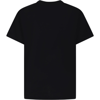 Shop Lanvin Black T-shirt For Kids With Logo