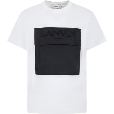 Shop Lanvin White T-shirt For Kids With Logo