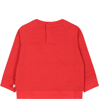 Shop Stella Mccartney Red Sweatshirt For Baby Kids With Print