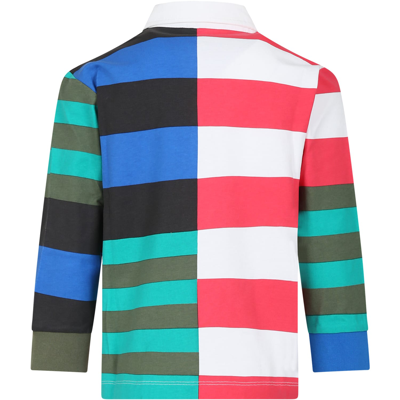 Shop Stella Mccartney Multioclor Polo For Boy With Logo In Multicolor