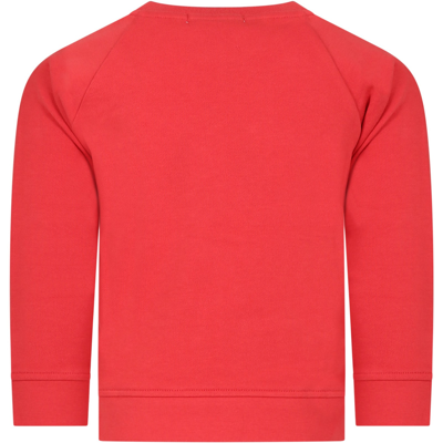 Shop Stella Mccartney Red Sweatshirt For Kids With Print