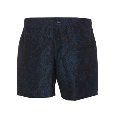 Shop Etro Paisley Print Beachwear In Black