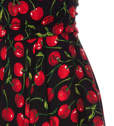 Shop Dolce & Gabbana Cherry Print Dress In Red