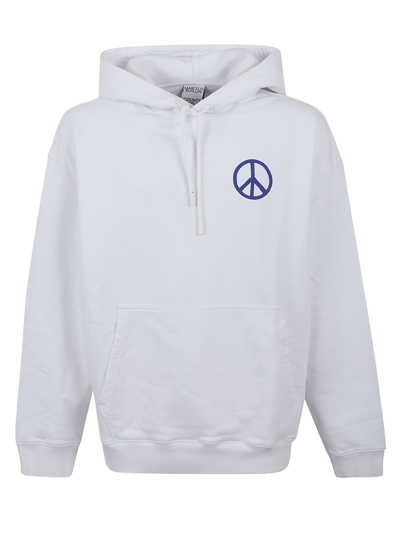 Shop Marcelo Burlon County Of Milan County Peace Comfort Hoodie In White Blue