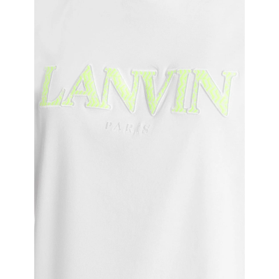 Shop Lanvin Curb Embroidered Logo T-shirt In White