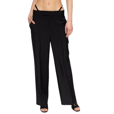 Shop Gucci Wool Pleated Pants In Black