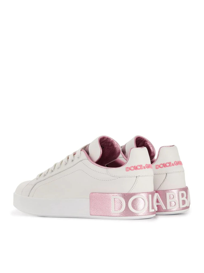 Shop Dolce & Gabbana Sneakers In White Pink