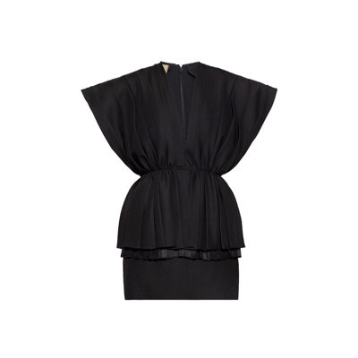 Shop Gucci Pleated Dress In Black