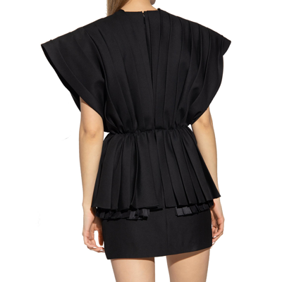 Shop Gucci Pleated Dress In Black