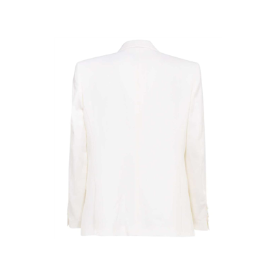Shop Casablanca Double-breasted Wool Jacket In White