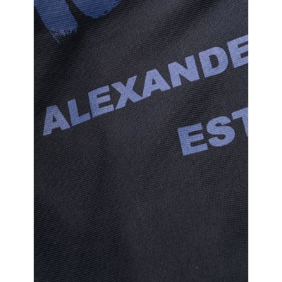 Shop Alexander Mcqueen Cotton Logo Sweatpants In Blue