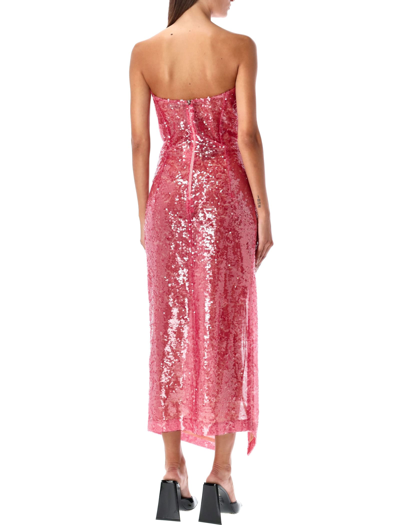 Shop Attico Bistier Midi Dress In Light Pink