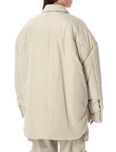 Shop Attico Overshirt Jacket In Ivory