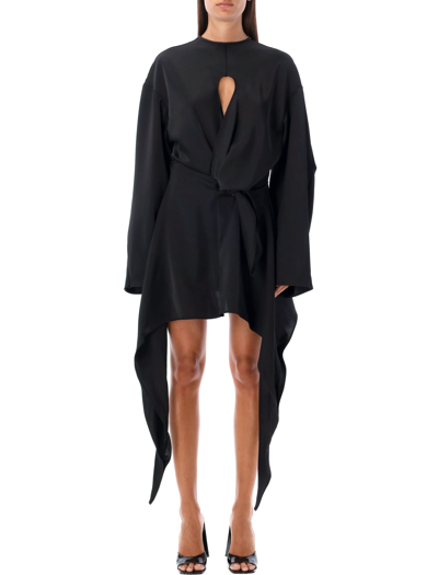 Shop Attico Louie Mini Dress In Black