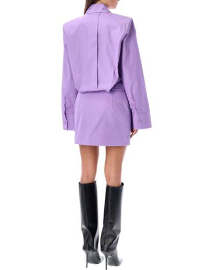 Shop Attico Margot Mini Dress In Lavander