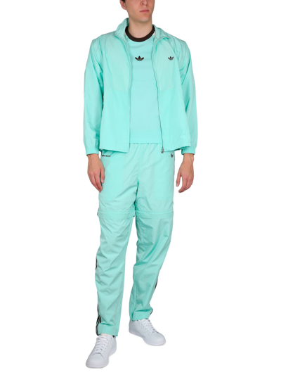 Shop Adidas Originals By Wales Bonner Nylon Jogging Pants With Logo In Azzurro