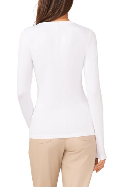 Halogen Crewneck Long Sleeve T-shirt In Bright White