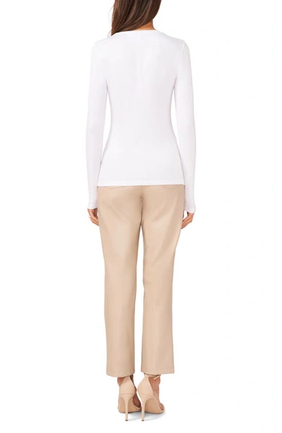 Halogen Crewneck Long Sleeve T-shirt In Bright White