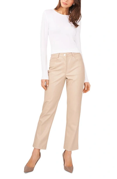 Halogen Crewneck Long Sleeve T-shirt In Bright White