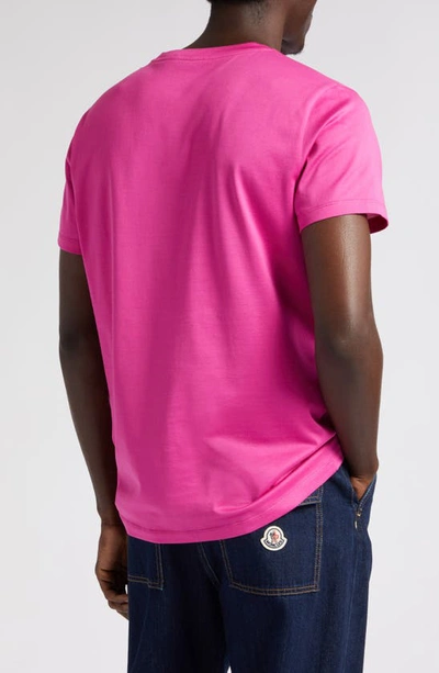 Shop Moncler Double Logo Patch T-shirt In Pink