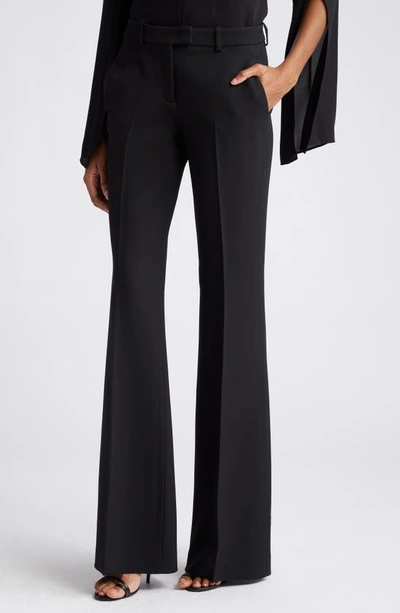 Shop Michael Kors Haylee Crepe Flare Leg Trousers In Black