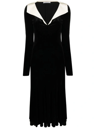 Shop Philosophy Di Lorenzo Serafini Flared Midi Dress In Black