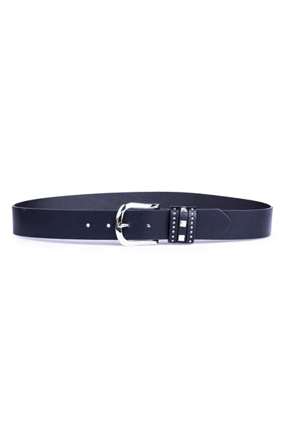 Linea Pelle Studded Multi Keeper Belt In Black