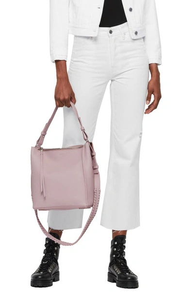 Shop Allsaints Kita Leather Shoulder/crossbody Bag In Lavender