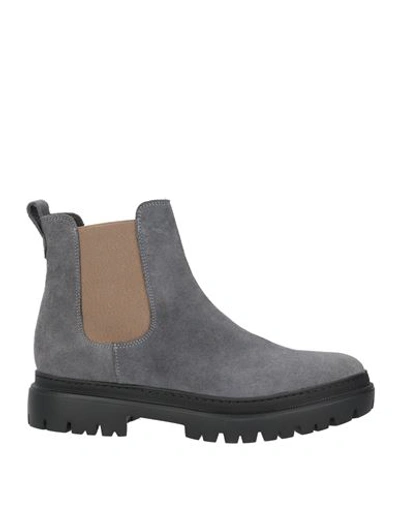 At.p.co At. P.co Man Ankle Boots Lead Size 10 Soft Leather In Grey
