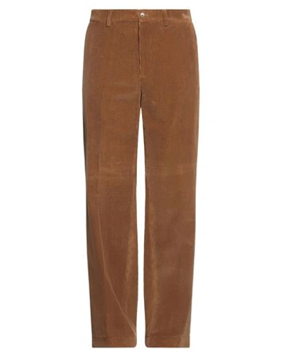 Shop Etro Man Pants Camel Size 38 Cotton In Beige