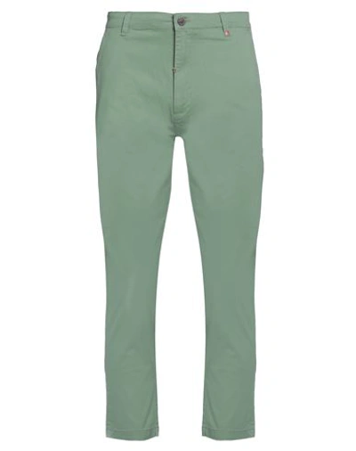 Shop Solid ! Man Pants Military Green Size 31w-32l Cotton, Elastane