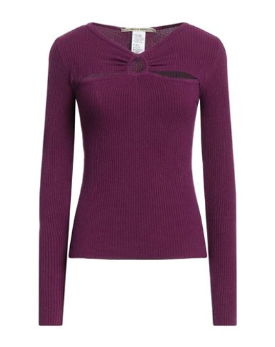 Shop Angela Davis Woman Sweater Deep Purple Size M Viscose, Polyester, Polyamide