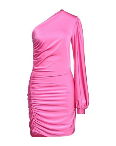 Shop House Of Amen Woman Mini Dress Fuchsia Size 8 Polyamide, Elastane In Pink