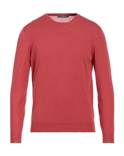 Shop Cruciani Man Sweater Coral Size 44 Cotton In Red