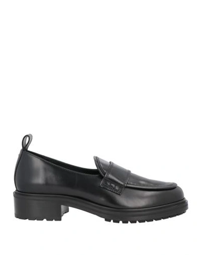 Aeyde Woman Loafers Black Size 11 Calfskin In Black