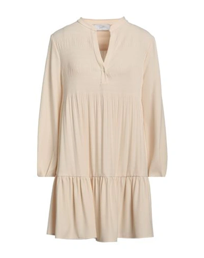 Shop Soallure Woman Mini Dress Cream Size 8 Polyester, Elastane In White