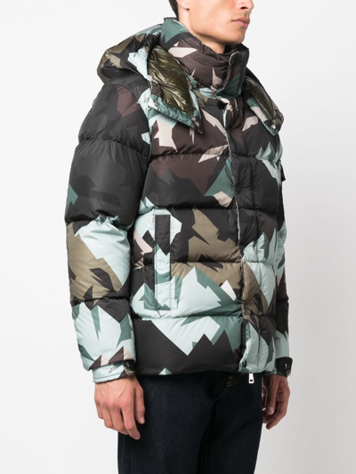 Shop Moncler Mosa Hooded Puffer Jacket In Green