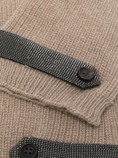 Shop Brunello Cucinelli Fine-knit Cashmere Gloves In Neutrals