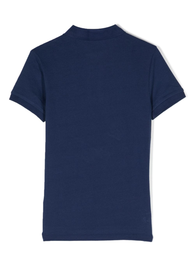 Polo Ralph Lauren Logo-embroidered Cotton Polo Shirt In Blue