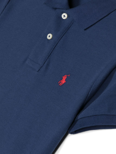 Polo Ralph Lauren Logo-embroidered Cotton Polo Shirt In Blue
