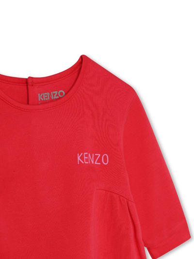 Shop Kenzo Graphic-print Crew-neck Dress In Red