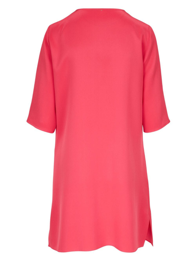 Shop Peter Cohen V-neck Silk Dress In Pink