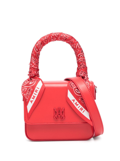 Shop Amiri Ma Micro Tote Bag In Red