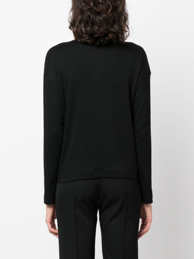 Shop Fabiana Filippi Bead-embellished Stretch-cotton Jumper In Black