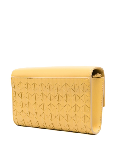 Shop Serapian Mosaico-weaving Leather Clutch Bag In Yellow