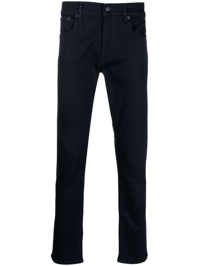 Shop Ralph Lauren Purple Label Mid-rise Slim-fit Jeans In Blue