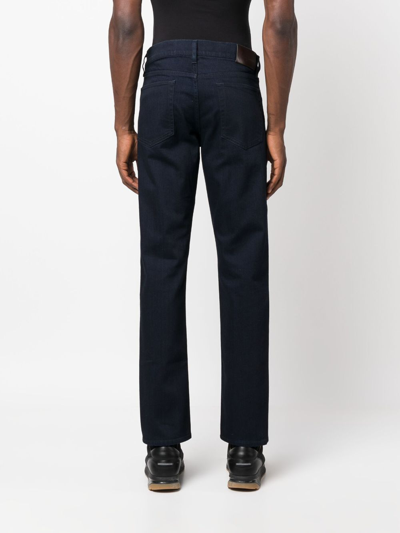 Shop Ralph Lauren Purple Label Mid-rise Slim-fit Jeans In Blue