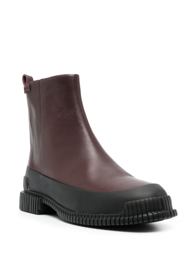 Camper Pix  Ankle Boots In Technical Fabric In Red