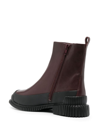 Camper Pix  Ankle Boots In Technical Fabric In Red