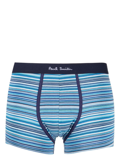 Shop Paul Smith Logo-waistband Striped Boxers (pack Of Five) In Multicolour